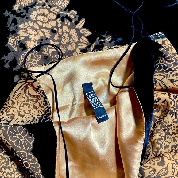 ♥️ VINTAGE: 90's Laundry by Shelli Segal | Velvet Floral Slip Dress Size 2 - Picture 3 of 5